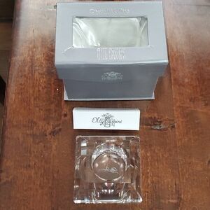 Oleg Cassini Crystal Votive in Gray Box.
